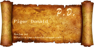 Piger Donald névjegykártya